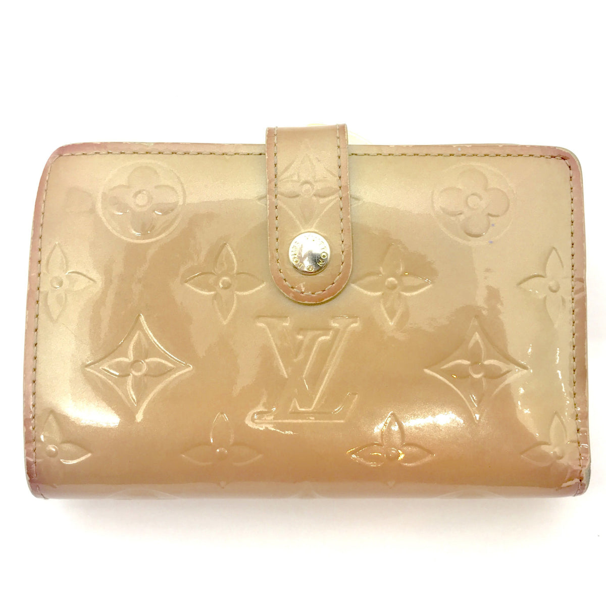 Louis Vuitton, Bags, Louis Vuitton Vintage Rare Trifold W Kiss Lock Coin  Purse Brown Monogram Wallet