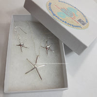 2 Piece Starfish Jewelry Set-Jewelry, Watches, & Sunglasses-Just Gorgeous Studio-silver-JustGorgeousStudio.com