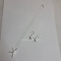 2 Piece Starfish Jewelry Set-Jewelry, Watches, & Sunglasses-Just Gorgeous Studio-silver-JustGorgeousStudio.com