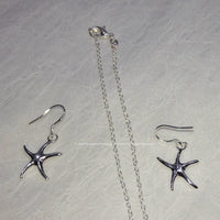 2 Piece Starfish Jewelry Set-Jewelry, Watches, & Sunglasses-Just Gorgeous Studio-silver-JustGorgeousStudio.com