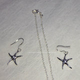 2 Piece Starfish Jewelry Set-Jewelry, Watches, & Sunglasses-Just Gorgeous Studio-silver-JustGorgeousStudio.com