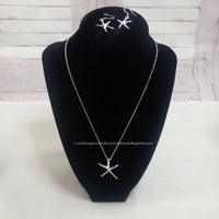 2 Piece Starfish Jewelry Set-Jewelry, Watches, & Sunglasses-Just Gorgeous Studio-silver-JustGorgeousStudio.com