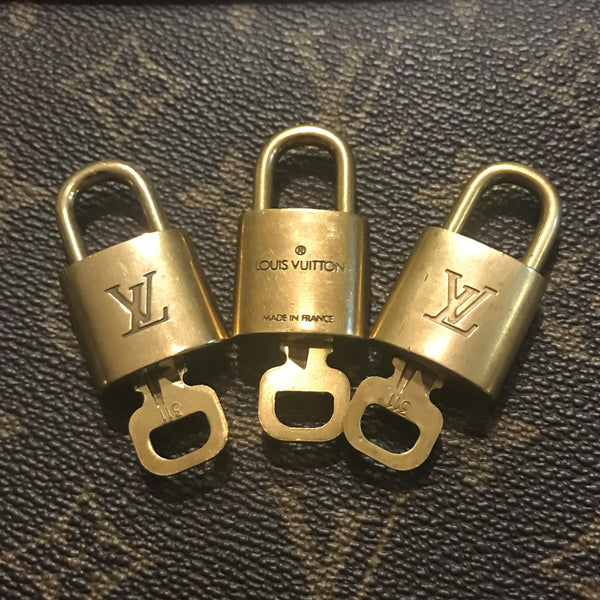Vintage Louis Vuitton Gold Lock & Key Set Keepall Speedy Alma