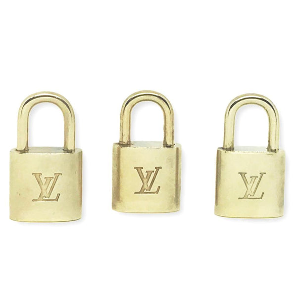 3 Matching Numbered Locks+Keys | 3 Louis Vuitton Padlocks & 3 Keys-Lock & Key, Key Holders, Luggage Tags-Louis Vuitton-Brass-JustGorgeousStudio.com
