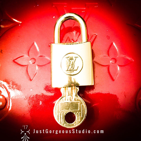 Antique Vintage Louis Vuitton Lock & Key-Lock & Key, Key Holders, Luggage Tags-Louis Vuitton-brass-JustGorgeousStudio.com
