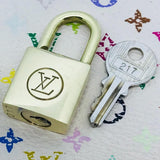 Antique Vintage Louis Vuitton Lock & Key-Lock & Key, Key Holders, Luggage Tags-Louis Vuitton-brass-JustGorgeousStudio.com