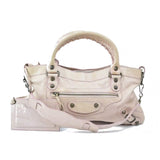 Balenciaga First Classique Motorcycle Le Dix Lariat Pink Leather Shoulder Bag-Bags-Balenciaga-Pink-JustGorgeousStudio.com