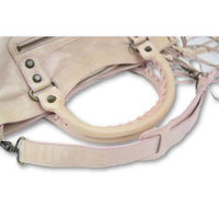 Balenciaga First Classique Motorcycle Le Dix Lariat Pink Leather Shoulder Bag-Bags-Balenciaga-Pink-JustGorgeousStudio.com
