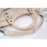 Balenciaga First Classique Motorcycle Le Dix Lariat Pink Leather Shoulder Bag-Bags-Balenciaga-Pink-JustGorgeousStudio.com