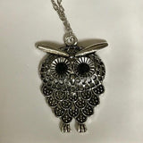 Boho Owl Pendant Necklace Silver or Gold-Jewelry, Watches, & Sunglasses-Just Gorgeous Studio-silver tone-JustGorgeousStudio.com