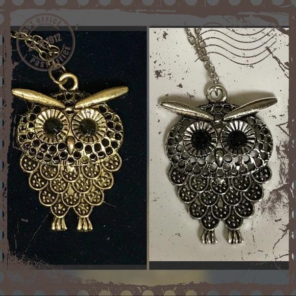 Boho Owl Pendant Necklace Silver or Gold-Jewelry, Watches, & Sunglasses-Just Gorgeous Studio-gold tone-JustGorgeousStudio.com