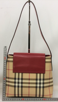 Burberry Check Flap Hobo Shoulder Bag-Bags-Burberry-red/tan-JustGorgeousStudio.com