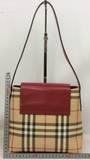 Burberry Check Flap Hobo Shoulder Bag-Bags-Burberry-red/tan-JustGorgeousStudio.com