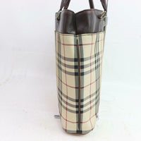 Burberry Check Tote Bag-Bags-Burberry-Black/Tan-JustGorgeousStudio.com