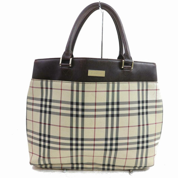 Burberry Check Tote Bag-Bags-Burberry-Black/Tan-JustGorgeousStudio.com