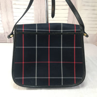Burberry Navy Check Flap Bag-Bags-Burberry-Navy/Red/White/Black/Gold-JustGorgeousStudio.com