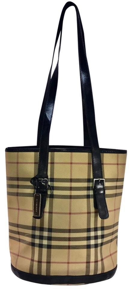 Burberry Black/Beige Nova Check PVC and Patent Leather Small