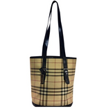 Burberry Nova Check Bucket Bag-Bags-Burberry-Black/Tan-JustGorgeousStudio.com