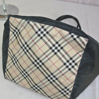 Burberry Nova Check Tote Bag-Bags-Burberry-Black/Tan-JustGorgeousStudio.com