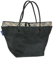 Burberry Nova Check Tote Bag-Bags-Burberry-Black/Tan-JustGorgeousStudio.com