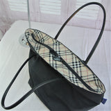 Burberry Nova Check Tote Bag-Bags-Burberry-Black/Tan-JustGorgeousStudio.com