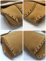Celine Shoulder Saddle Bag-Bags-Celine-Beige/Tan/Gold-JustGorgeousStudio.com