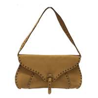 Celine Shoulder Saddle Bag-Bags-Celine-Beige/Tan/Gold-JustGorgeousStudio.com