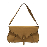Celine Shoulder Saddle Bag-Bags-Celine-Beige/Tan/Gold-JustGorgeousStudio.com