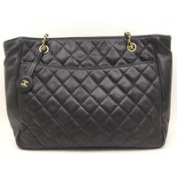 Chanel Black CC Logo Quilted Shopping Tote-Bags-Chanel-Black-JustGorgeousStudio.com