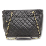 Chanel Black CC Logo Quilted Shopping Tote-Bags-Chanel-Black-JustGorgeousStudio.com