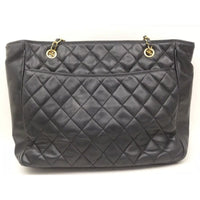 Chanel Black CC Logo Quilted Shopping Tote-Bags-Chanel-Black-JustGorgeousStudio.com