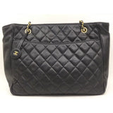Chanel Black CC Logo Quilted Shopping Tote-Bags-Chanel-Black-JustGorgeousStudio.com