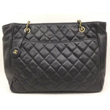Chanel Black CC Logo Quilted Shopping Tote-Bags-Chanel-Black-JustGorgeousStudio.com