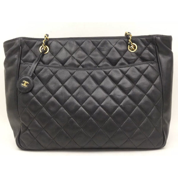 Chanel Black CC Logo Quilted Shopping Tote - Authenticity Guaranteed – Just  Gorgeous Studio