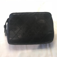 Chanel Black Quilted Pouch Pochette Zippy Cosmetic Bag-Bags-Chanel-black-JustGorgeousStudio.com