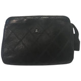Chanel Black Quilted Pouch Pochette Zippy Cosmetic Bag-Bags-Chanel-black-JustGorgeousStudio.com