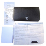 Chanel Camélia Bifold Long Wallet + Original Receipt-Wallets & Clutches-Chanel-Black-JustGorgeousStudio.com