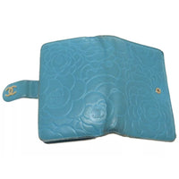 Chanel Camélia Bifold Wallet-Wallets & Clutches-Chanel-Turquoise-JustGorgeousStudio.com
