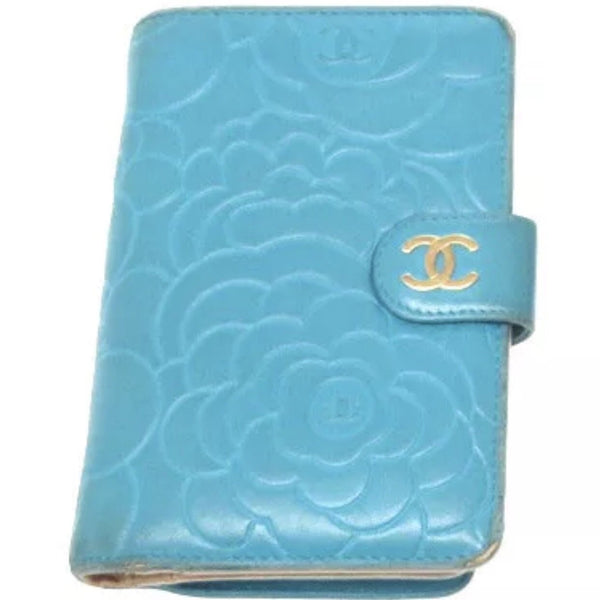 Chanel Camélia Bifold Wallet-Wallets & Clutches-Chanel-Turquoise-JustGorgeousStudio.com