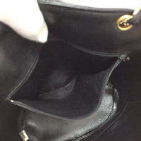 Chanel Canvas and Navy Leather Bucket Tote-Bags-Chanel-black/beige-JustGorgeousStudio.com