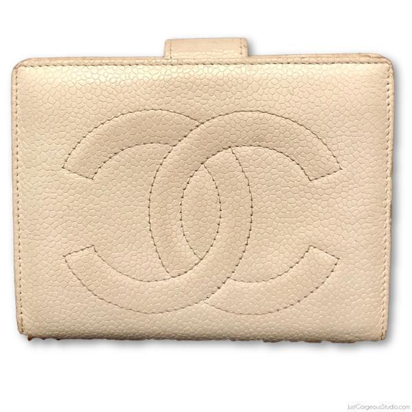 Chanel Beige Caviar Leather CC Logo Long Bifold Flap Wallet 41ck224s –  Bagriculture