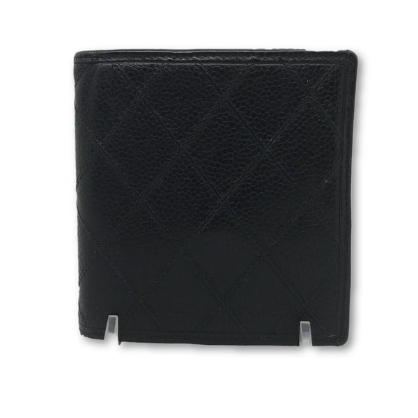 Chanel Diamond Quilted Bifold Wallet-Wallets & Clutches-Chanel-Black-JustGorgeousStudio.com