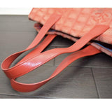 Chanel Large CC Travel Tote: Rare Red and Tan Color-Bags-Chanel-Red-JustGorgeousStudio.com