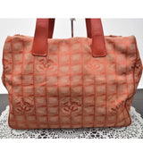 Chanel Large CC Travel Tote: Rare Red and Tan Color-Bags-Chanel-Red-JustGorgeousStudio.com