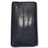 Chanel Leather Mademoiselle Ligne Bifold Wallet-Wallets & Clutches-Chanel-Black Silver-JustGorgeousStudio.com