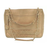 Chanel Matelasse Quilted CC Chain Tote-Bags-Chanel-Beige-JustGorgeousStudio.com