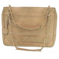 Chanel Matelasse Quilted CC Chain Tote-Bags-Chanel-Beige-JustGorgeousStudio.com