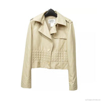 Chanel Moto Jacket-Clothing, Shoes & Accessories-Chanel-38/M-Beige-JustGorgeousStudio.com