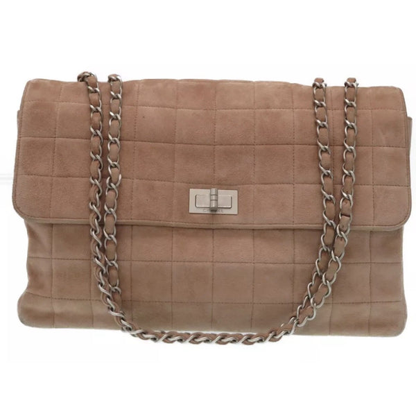 Chanel 2.55 Reissue Quilted Chocolate Bar Jumbo Flap 231371 Brown Suede  Leather Shoulder Bag, Chanel