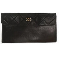 Chanel Quilted Long Clutch Wallet-Wallets & Clutches-Chanel-Black-JustGorgeousStudio.com